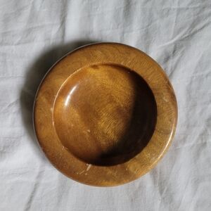 Vintage Oregon Myrtle Wood Round Bowl Catch All Trinket Tray